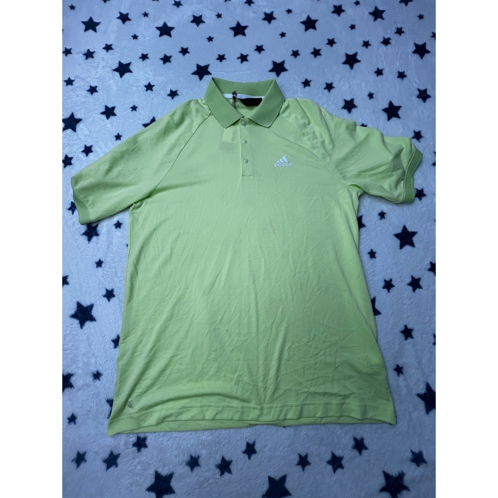 Adidas Polo Shirt Mens Medium Green Golf Performance Parley NWT Logo - Picture 2 of 6